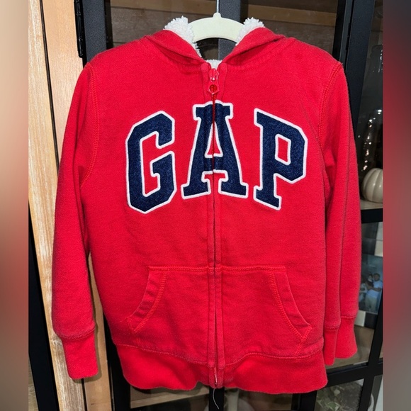 GAP Kids hoodie sherpa lined navy varsity letters embroidered zip up toddler - Picture 1 of 4